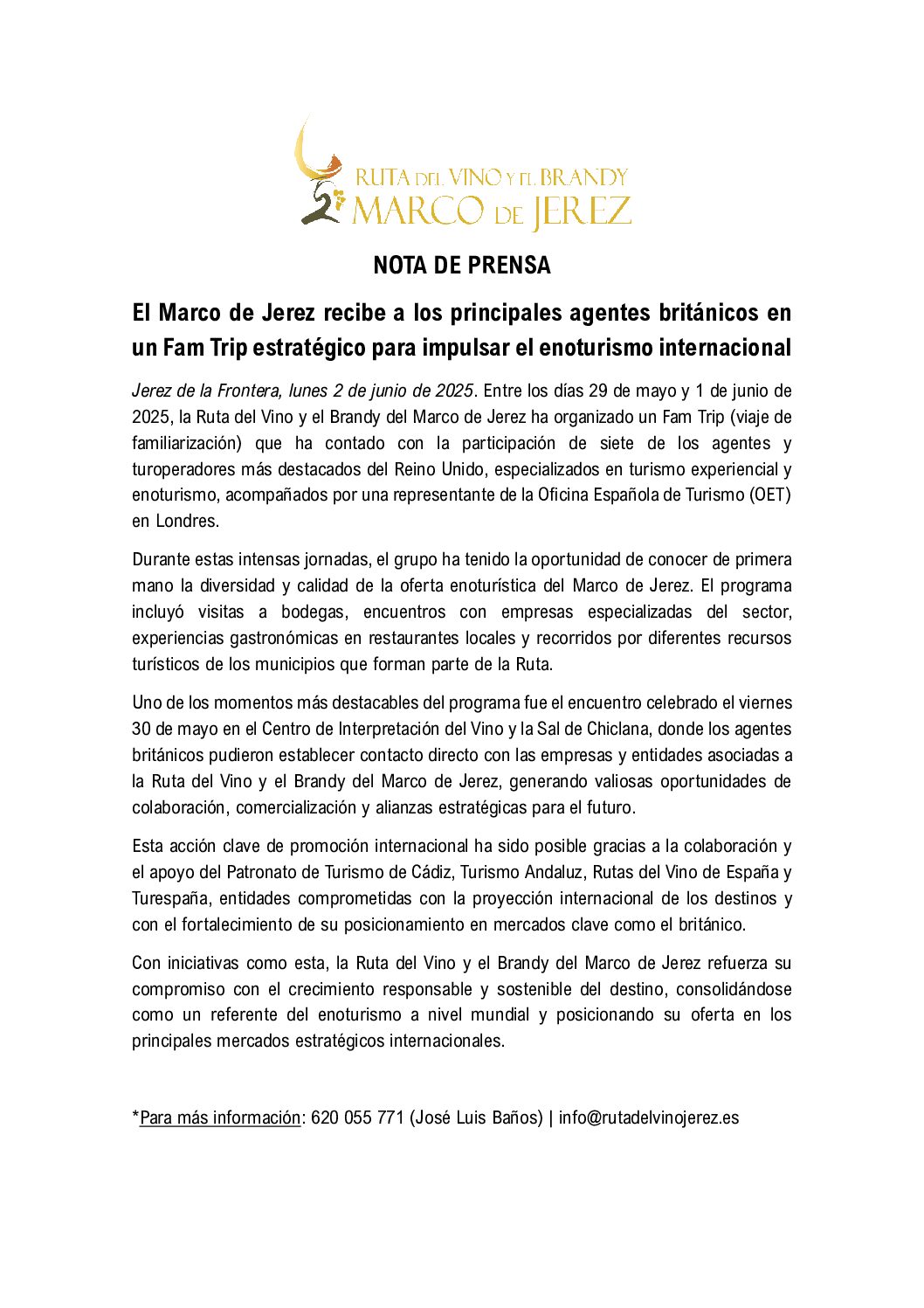 NdP – Fam Trip 2025 RV Marco de Jerez